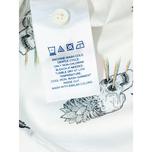 Hurley Skull Print Short Sleeve Button-Up Shirt - Men's Size S - Picture 5 of 6